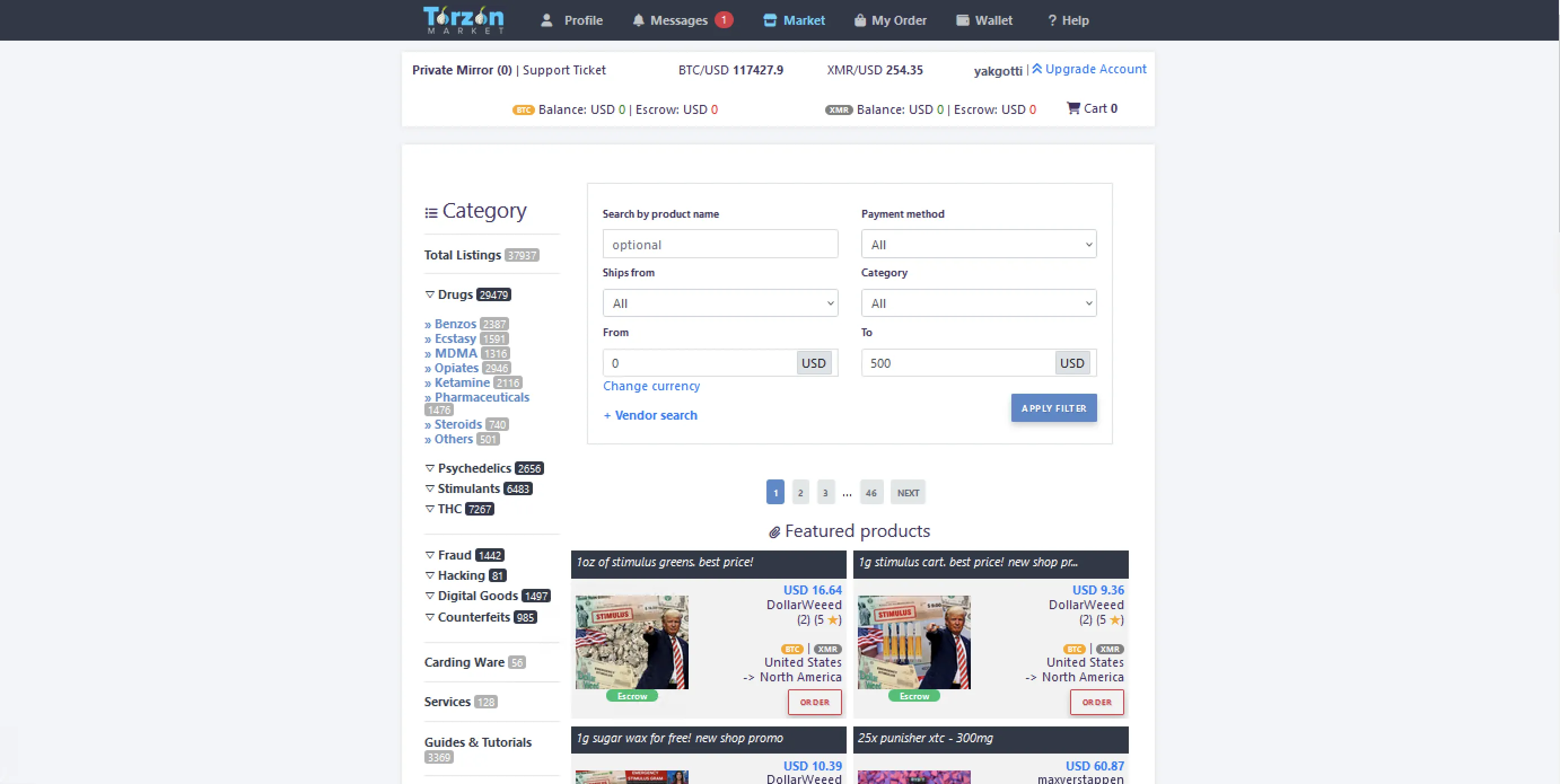 Torzon Market Interface